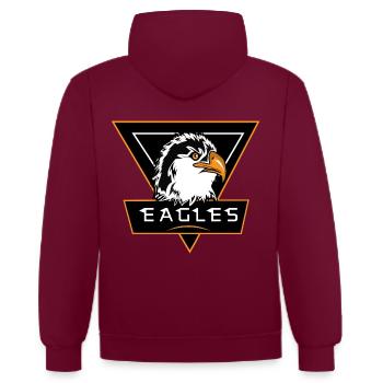 Aigle Royal - Sweat à capuche contrasté - bordeaux/anthracite - Dos - Anna (173cm)