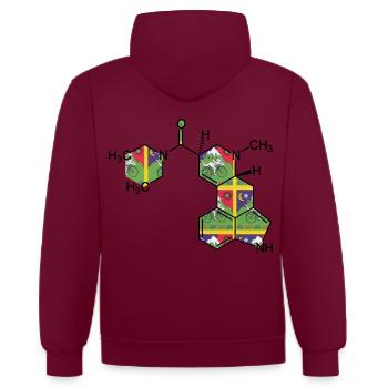 ACID HOFFMANN - Kontrast-Hoodie - Weinrot/Anthrazit - Hinten - Anna (173cm)