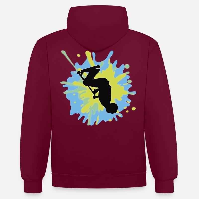 Backflip splash - Sweat à capuche contrasté - bordeaux/anthracite
