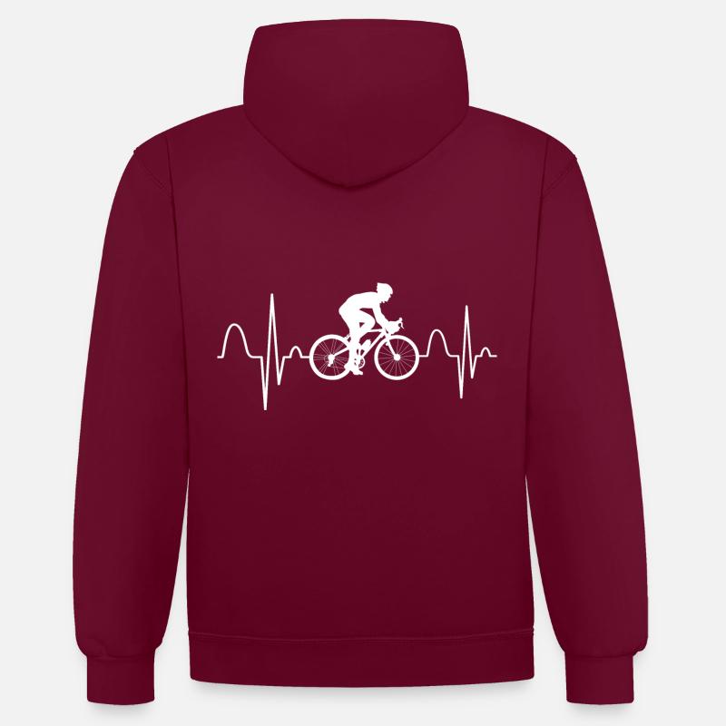 Vélo Blanc - Sweat à capuche contrasté - bordeaux/anthracite