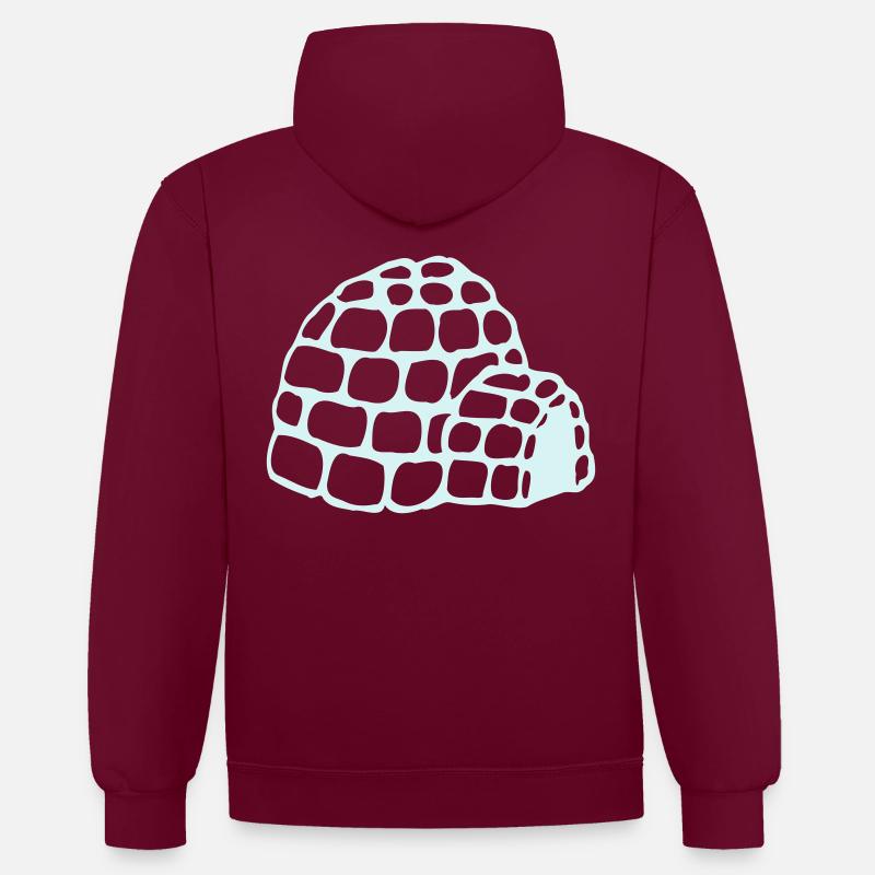 Iglu - Kontrast-Hoodie - Weinrot/Anthrazit