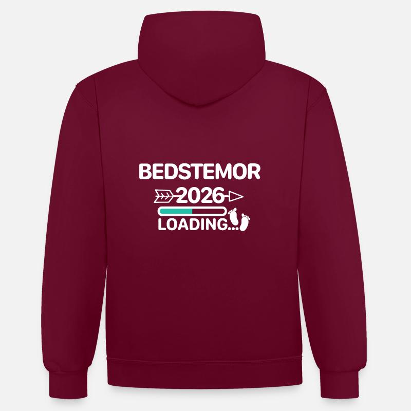Bedstemor 2026 Danois - Sweat à capuche contrasté - bordeaux/anthracite