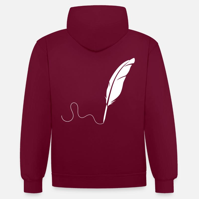 Plume blanche - Sweat à capuche contrasté - bordeaux/anthracite