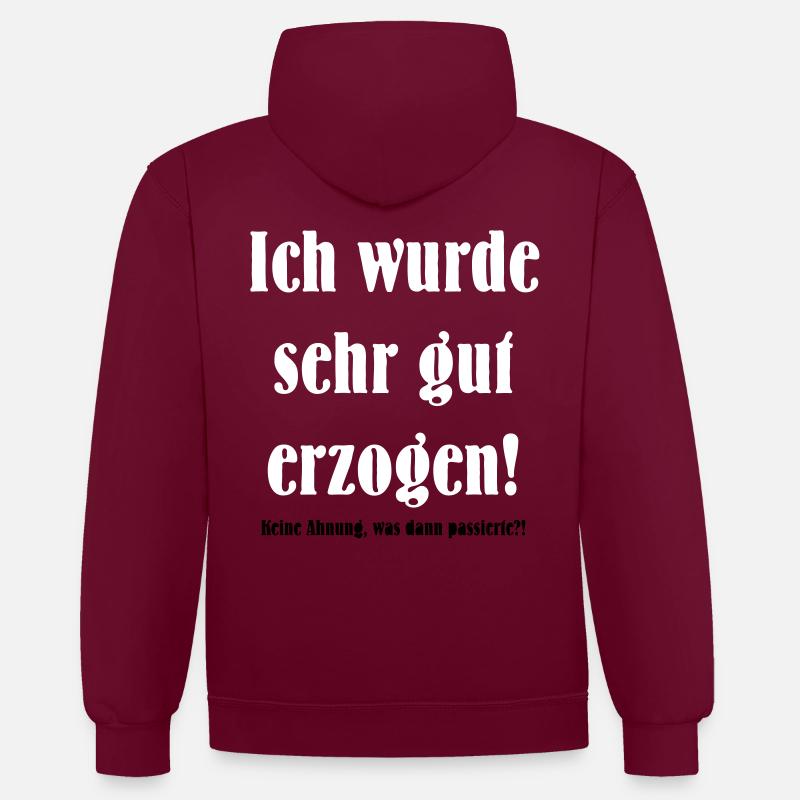 appris - Sweat à capuche contrasté - bordeaux/anthracite