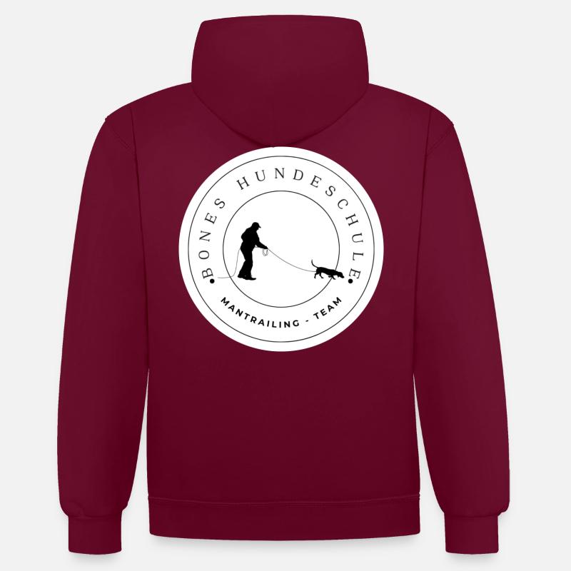 Mantrailing Team - Kontrast-Hoodie - Weinrot/Anthrazit
