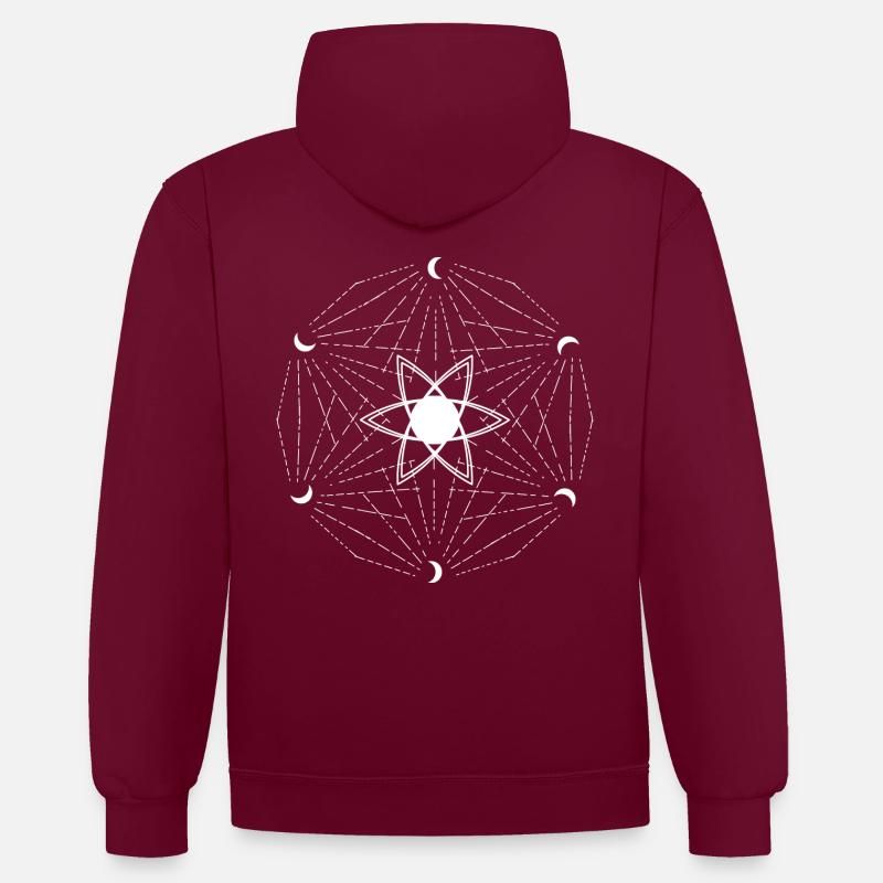 Mandala - Sweat à capuche contrasté - bordeaux/anthracite
