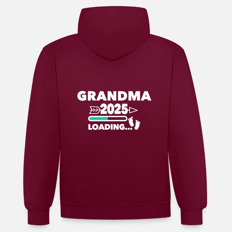 Granmpa 2025 - Sweat à capuche contrasté - bordeaux/anthracite