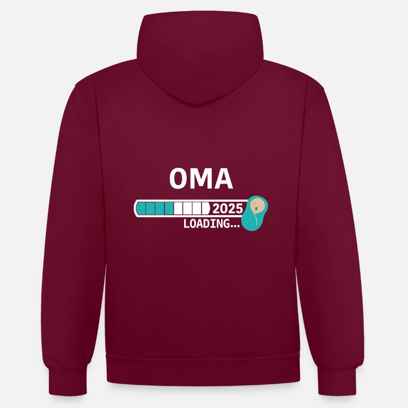 Mamie 2025 - Sweat à capuche contrasté - bordeaux/anthracite