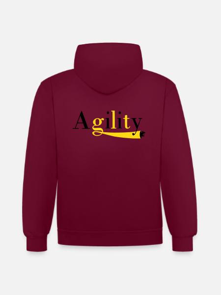 Agility tunnel - Contrast hoodie - burgundy/charcoal