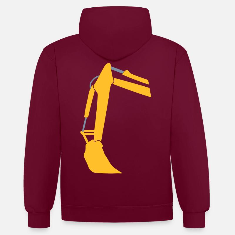 excavate - Sweat à capuche contrasté - bordeaux/anthracite