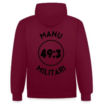 LOGO Manu militari - Sweat à capuche contrasté - bordeaux/anthracite - Dos - Anna (173cm)