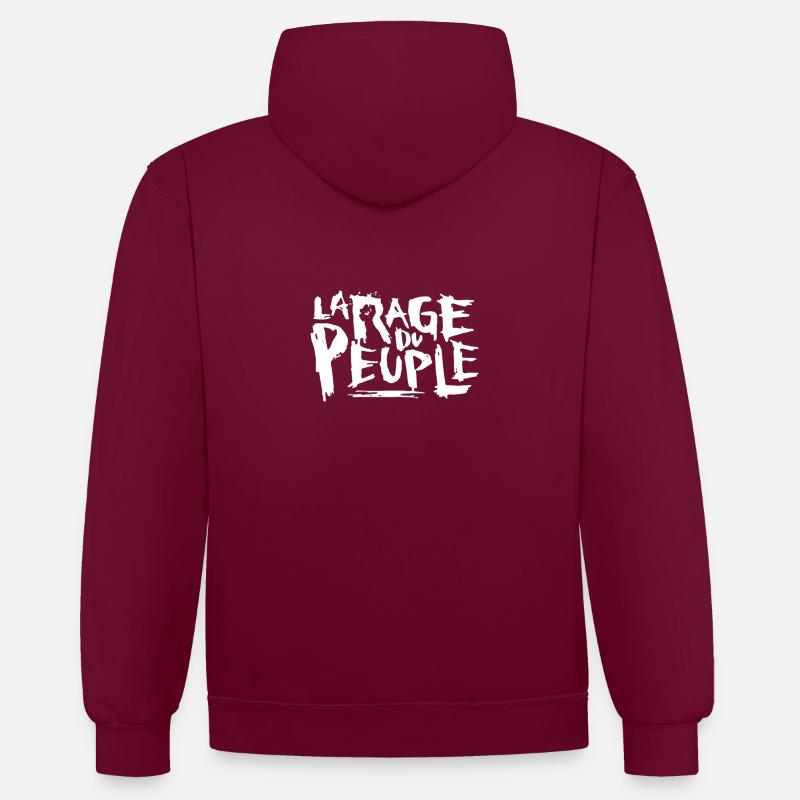 La rage du style village - Sweat à capuche contrasté - bordeaux/anthracite