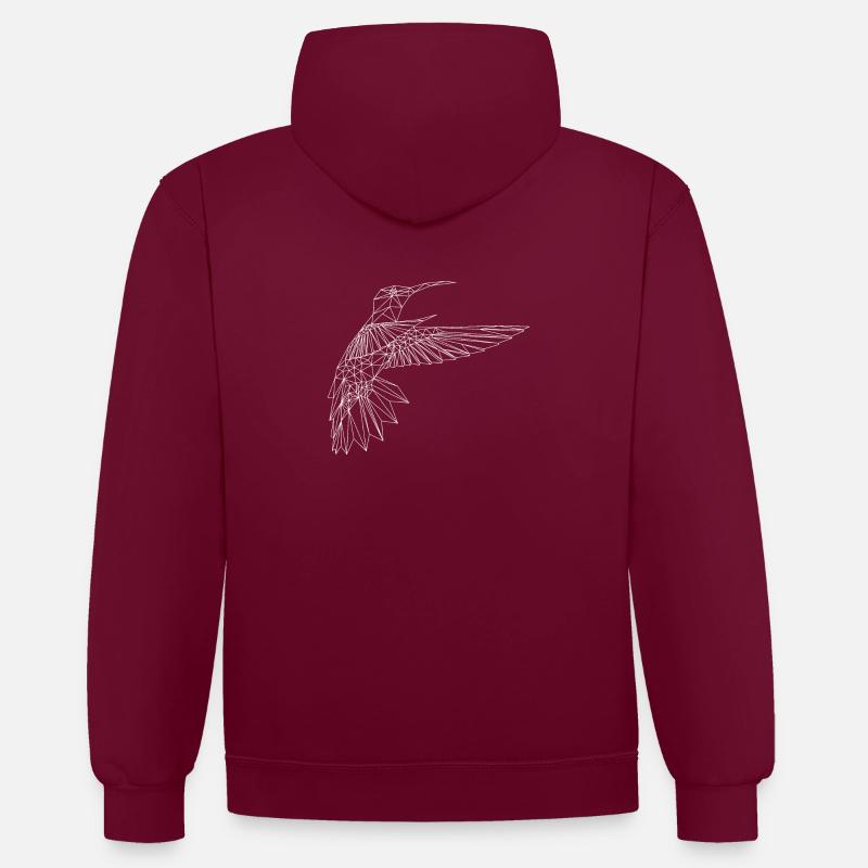 Origami Colibri - Sweat à capuche contrasté - bordeaux/anthracite
