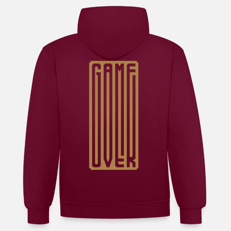 GAME OVER - BIG MONOGRAM - Kontrast-Hoodie - Weinrot/Anthrazit