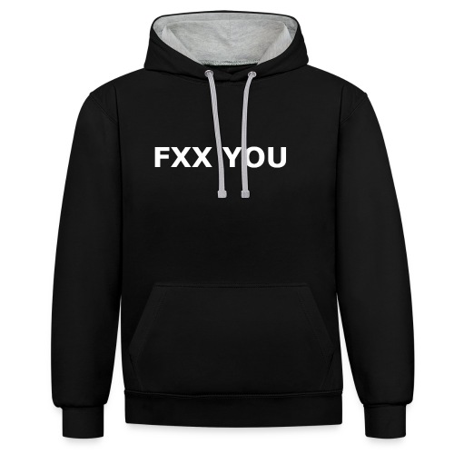 Fxx you - Kontrast-Hoodie