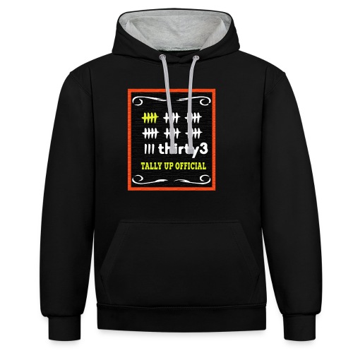 33 Tally up Chalkboard Vivid - Contrast Colour Hoodie