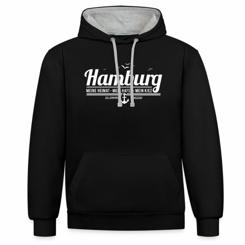 Hamburg - meine Heimat, mein Hafen, mein Kiez - Kontrast-Hoodie