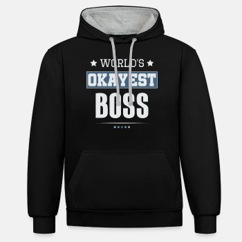 World's Okayest Boss - Contrast Hoodie Unisex