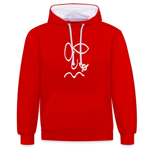 logo2 white large - Contrast hoodie
