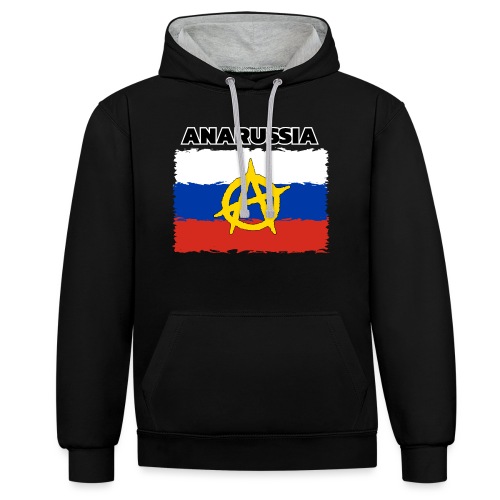 Anarussia Russia Flag Anarchy - Kontrast-Hoodie
