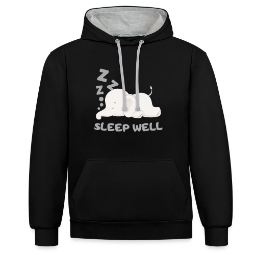 SLEEP WELL Elephant - Kontrast-Hoodie