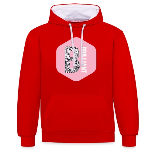B brilliant pink - Contrast hoodie