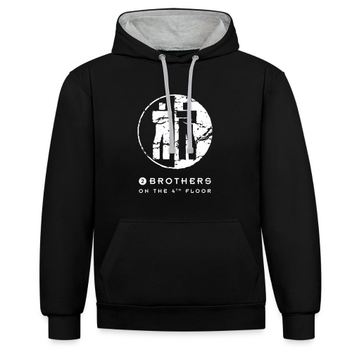 2 Brothers White text - Contrast Colour Hoodie