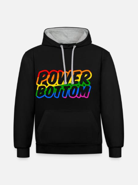 Power Bottom Shirt - Kontrast-Hoodie - Schwarz/Grau meliert