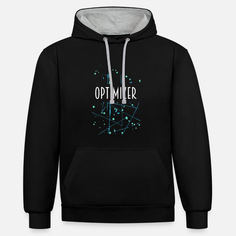 OPTIMIZER D54 25 - Kontrast-Hoodie - Schwarz/Grau meliert