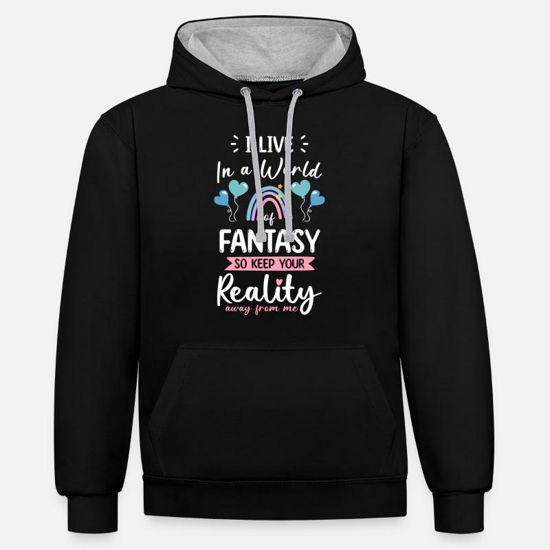 Elfe Kinder Tocher - Sweat à capuche contrasté - noir/gris chiné