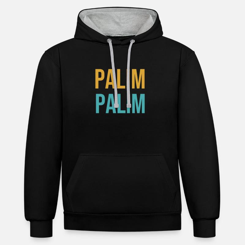 Palim Palim - Sweat à capuche contrasté - noir/gris chiné