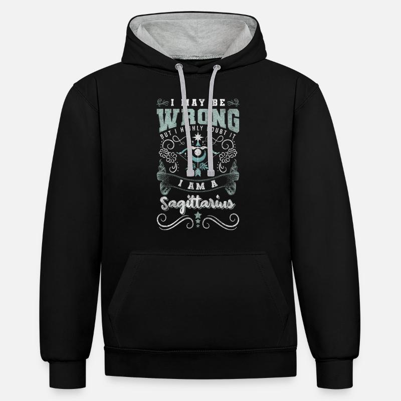 Constellation de l’horoscope - Sweat à capuche contrasté - noir/gris chiné