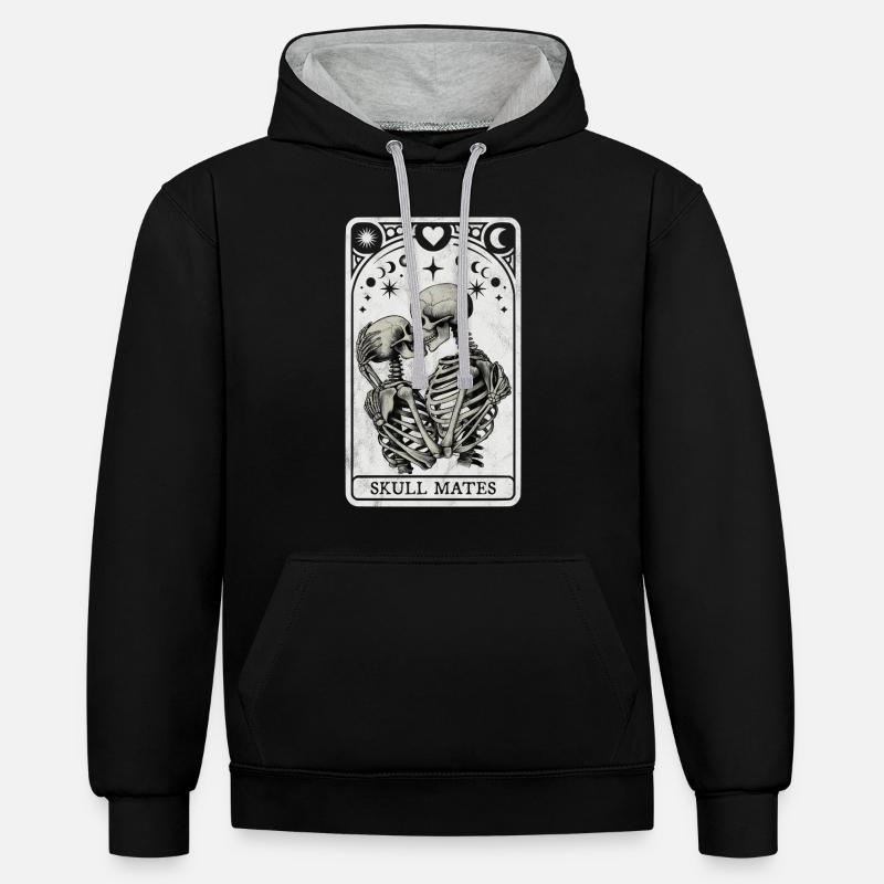 Skull Mates Tarot - Sweat à capuche contrasté - noir/gris chiné