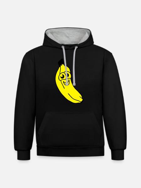 small banana - Contrast hoodie - black/heather grey