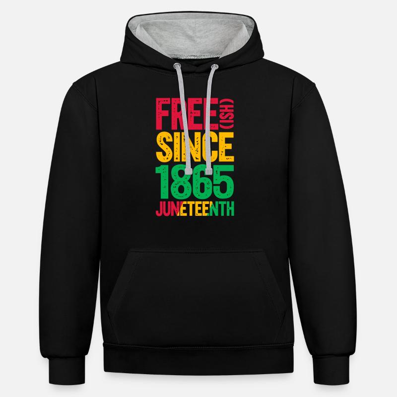 Juneteenth - Sweat à capuche contrasté - noir/gris chiné