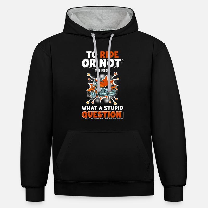 Retro Style Illustration - Kontrast-Hoodie - Schwarz/Grau meliert