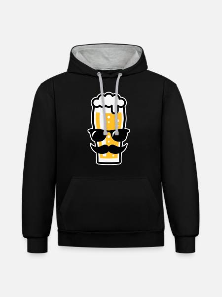 Sunglasses Summer (Three Colours) - Contrast hoodie - black/heather grey
