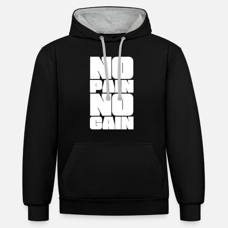 On n’a rien sans rien - Sweat à capuche contrasté - noir/gris chiné