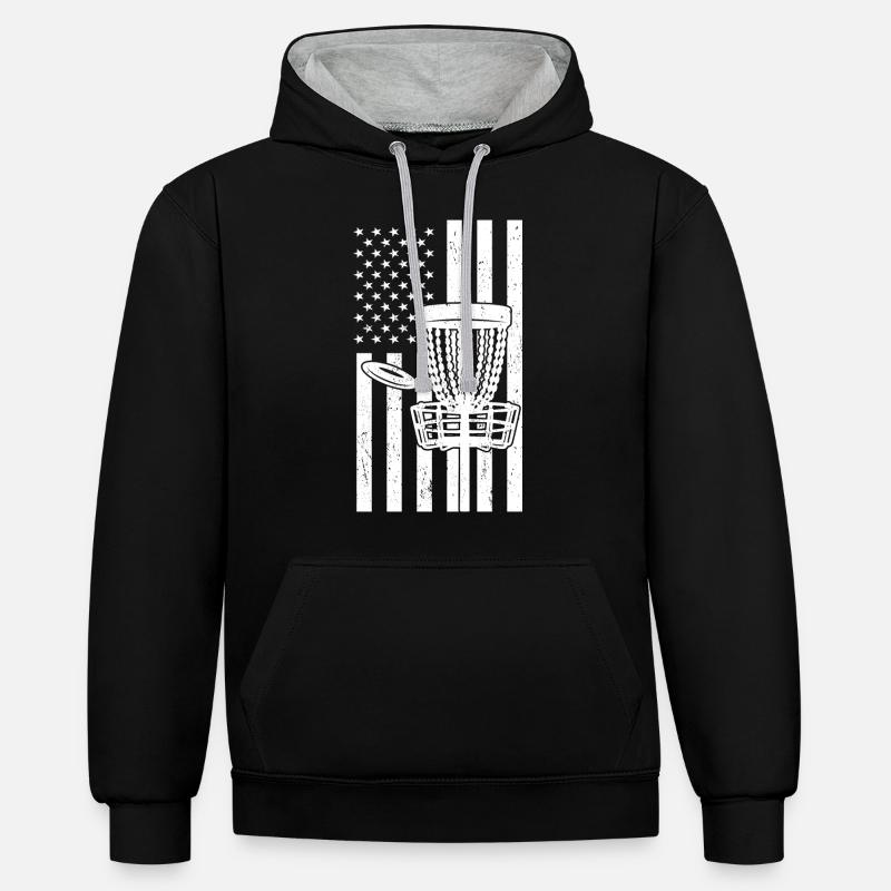 Disc Golf - Sweat à capuche contrasté - noir/gris chiné