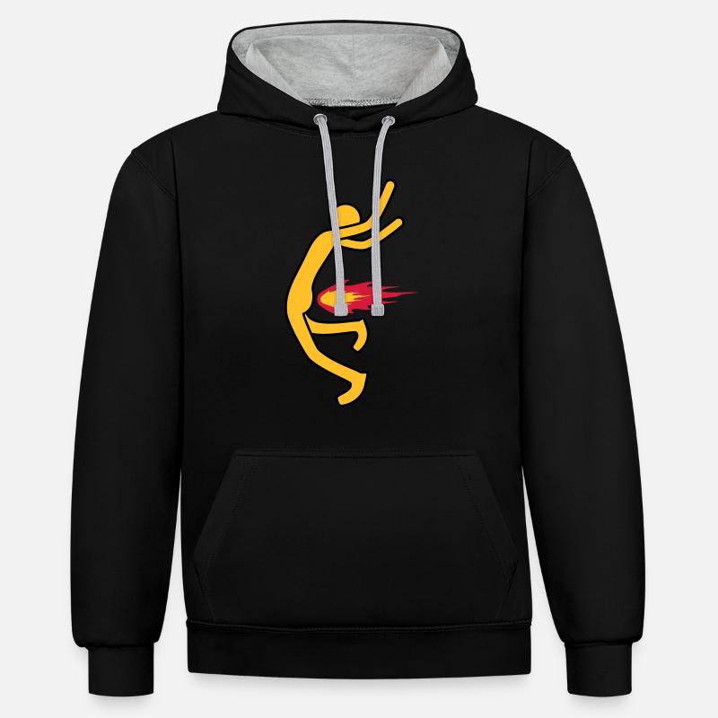 Fire Fart - Sweat à capuche contrasté - noir/gris chiné