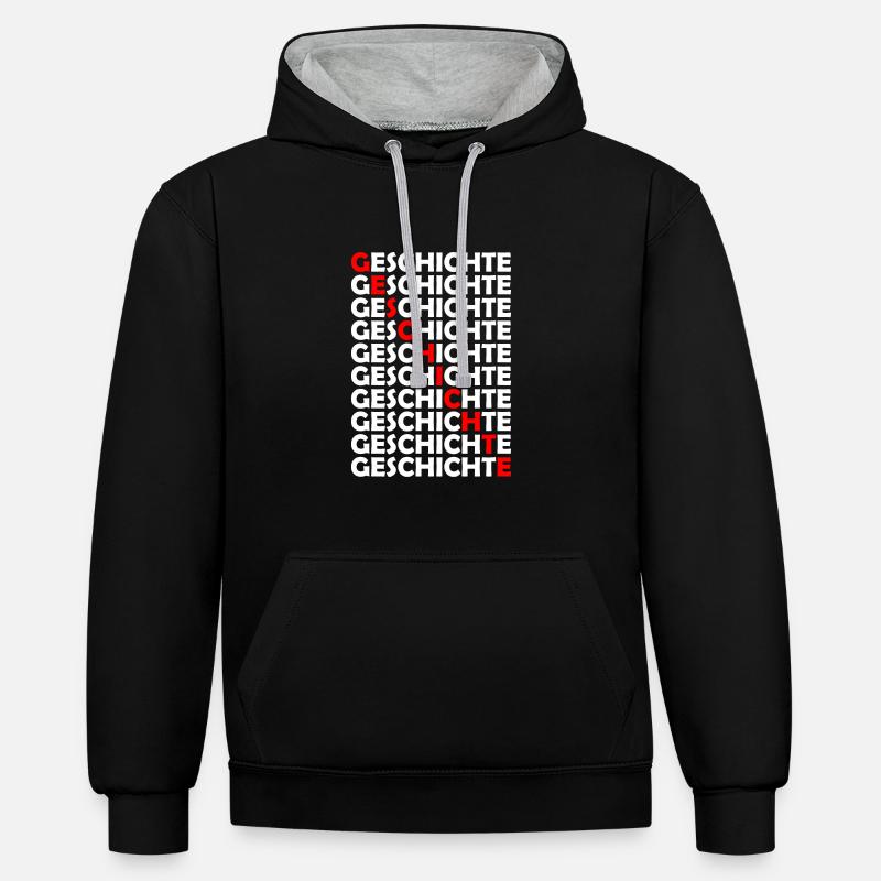 Geschichte Lehrer Studium Schule - Kontrast-Hoodie - Schwarz/Grau meliert