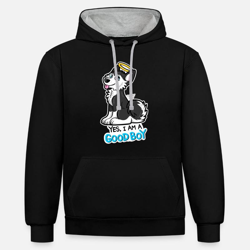 Good Boy Husky - Sweat à capuche contrasté - noir/gris chiné