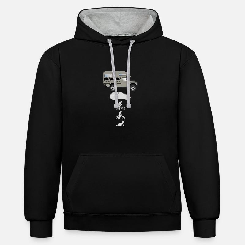 Camping-car tout-terrain Evolution - Sweat à capuche contrasté - noir/gris chiné