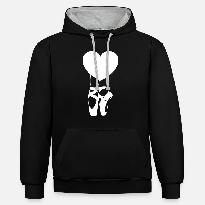 Danse Musique de danse - Sweat à capuche contrasté - noir/gris chiné