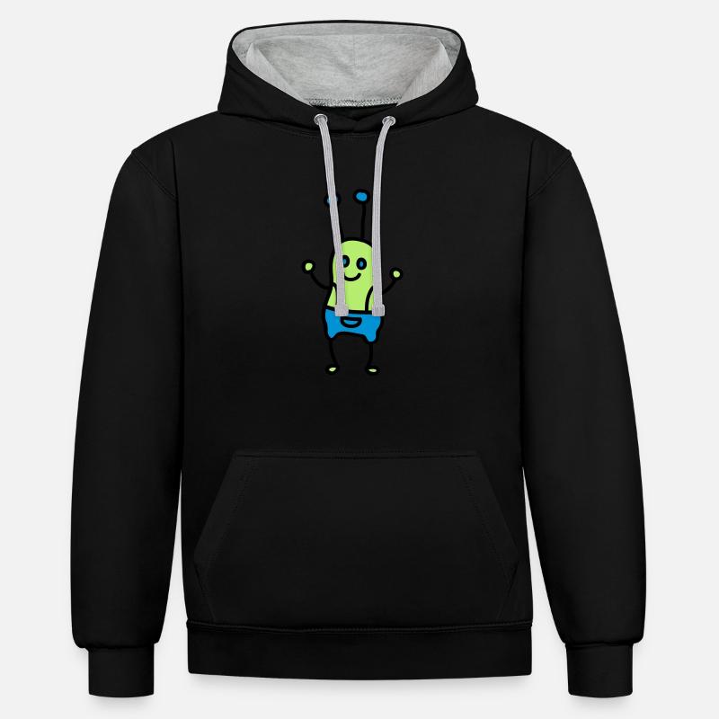 Doux insectes / Alien 3 - Sweat à capuche contrasté - noir/gris chiné