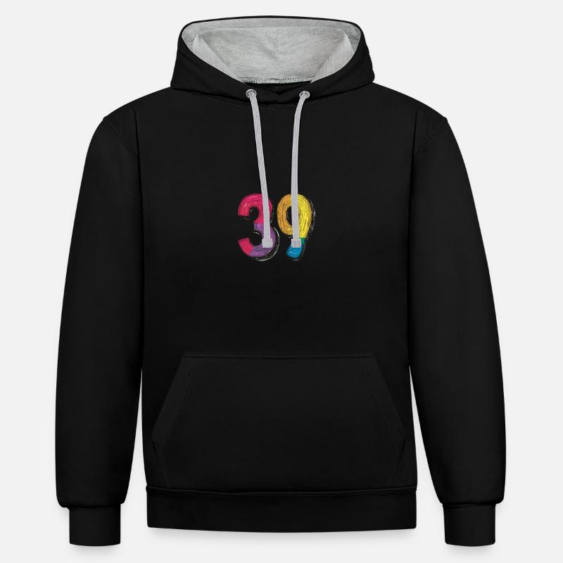 Bande dessinée à 39 numéros - Sweat à capuche contrasté - noir/gris chiné