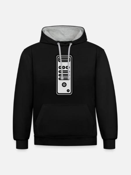 Chassis Computer Tower Icon - Contrast hoodie - black/heather grey