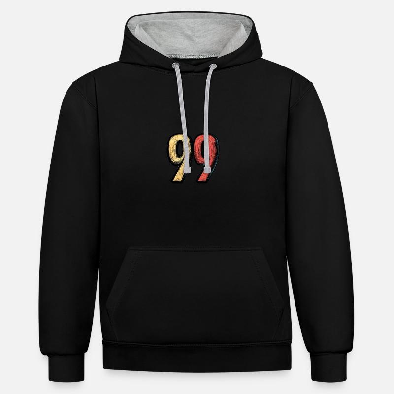 Bande dessinée à 99 chiffres - Sweat à capuche contrasté - noir/gris chiné