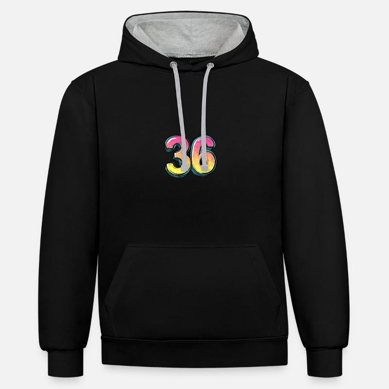 Bande dessinée à 36 numéros - Sweat à capuche contrasté - noir/gris chiné