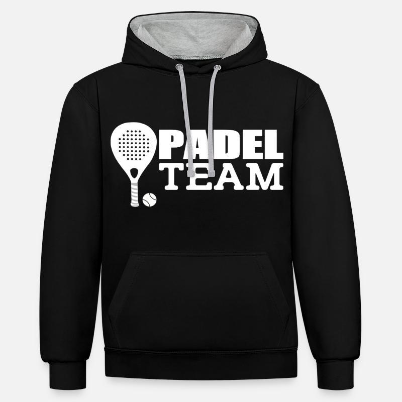 L’équipe de padel - Sweat à capuche contrasté - noir/gris chiné